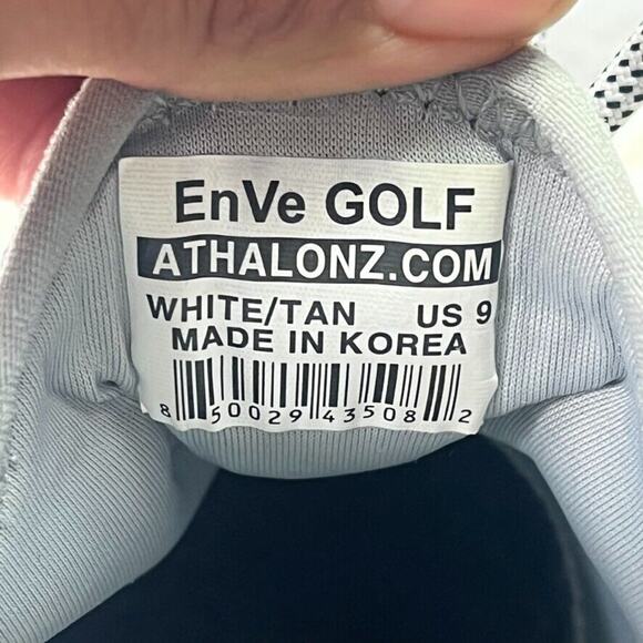 Athalonz EnVe Sneakers Mens 9 Performance Spikeless Golf Shoes White Tan Lace Up - Picture 7 of 14